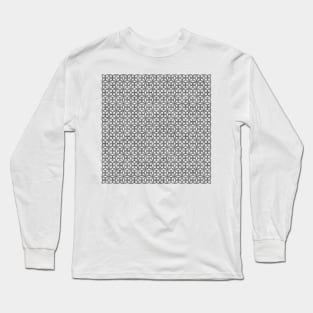 Geometric Flower Petal Pattern (Grey) Long Sleeve T-Shirt